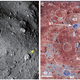 Side-by-side views of Ryugu’s surface and the distribution of different materials.